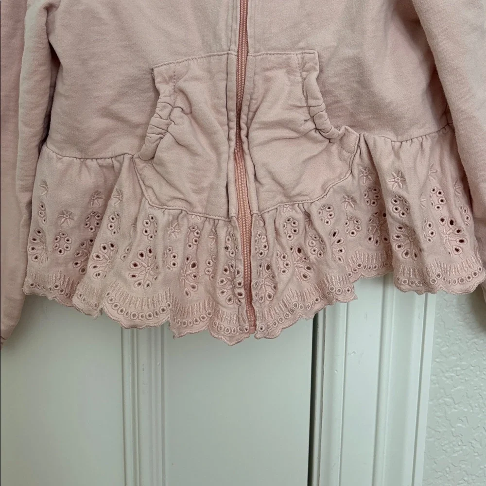 Mayoral Blush Pink Cotton Hoodie with Eyelet Detail